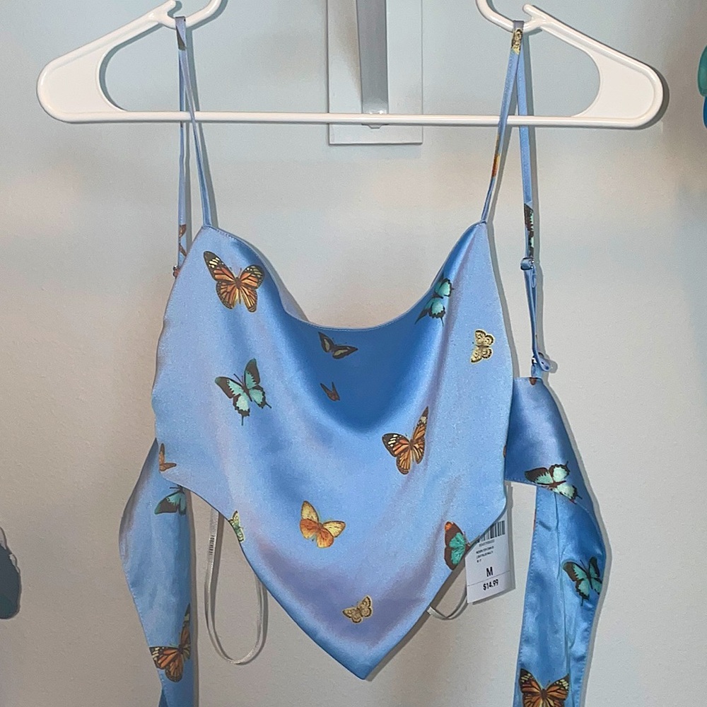 Tie Butterfly Crop Top